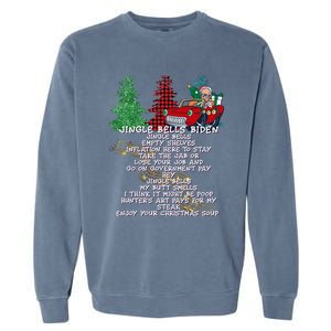 Jingle Bell Biden Xmas Santa Trump 3 Ugly Christmas Sweater Gift Garment-Dyed Sweatshirt