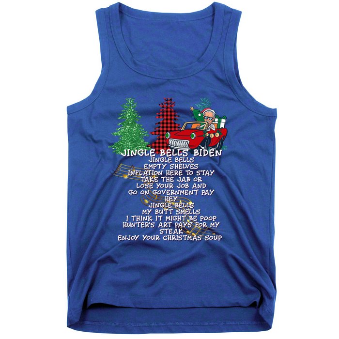 Jingle Bell Biden Xmas Santa Trump 3 Ugly Christmas Sweater Gift Tank Top