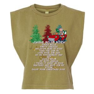 Jingle Bell Biden Xmas Santa Trump 3 Ugly Christmas Sweater Gift Garment-Dyed Women's Muscle Tee