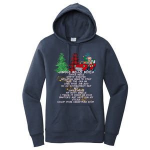 Jingle Bell Biden Xmas Santa Trump 3 Ugly Christmas Sweater Gift Women's Pullover Hoodie