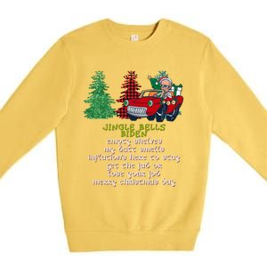 Jingle Bell Biden Xmas Santa Trump 3 Ugly Christmas Sweater Gift Premium Crewneck Sweatshirt