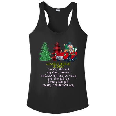 Jingle Bell Biden Xmas Santa Trump 3 Ugly Christmas Sweater Gift Ladies PosiCharge Competitor Racerback Tank