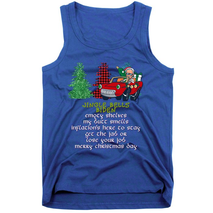 Jingle Bell Biden Xmas Santa Trump 3 Ugly Christmas Sweater Gift Tank Top