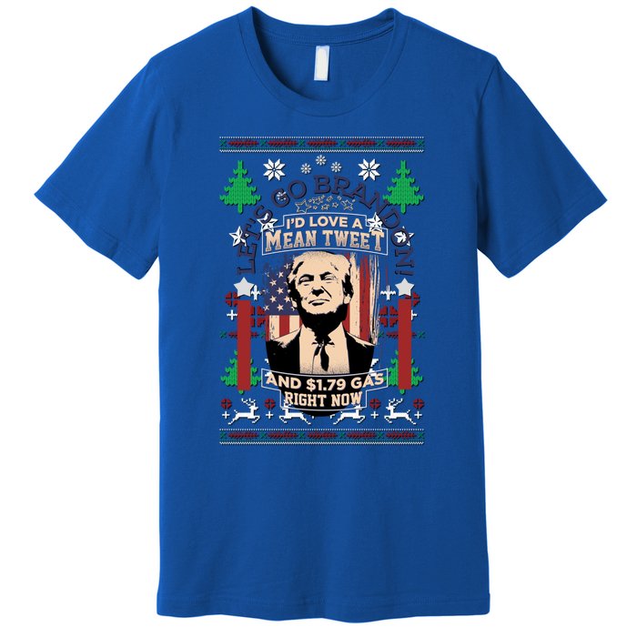 Jingle Bell Biden Xmas Santa Trump Ugly Christmas Sweater Great Gift Premium T-Shirt