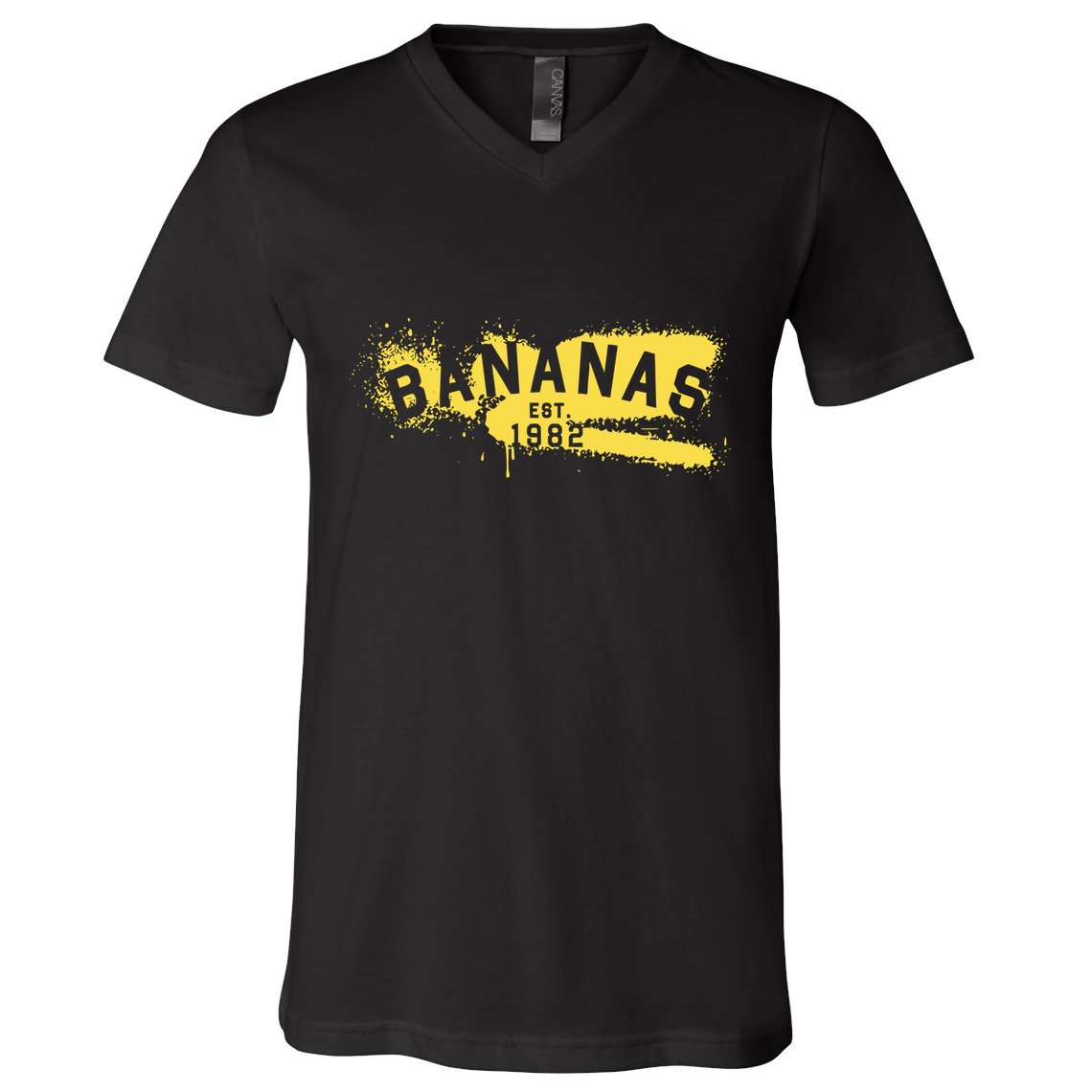 Johnny Bananas Bananas Est 1982 Graffiti V-Neck T-Shirt