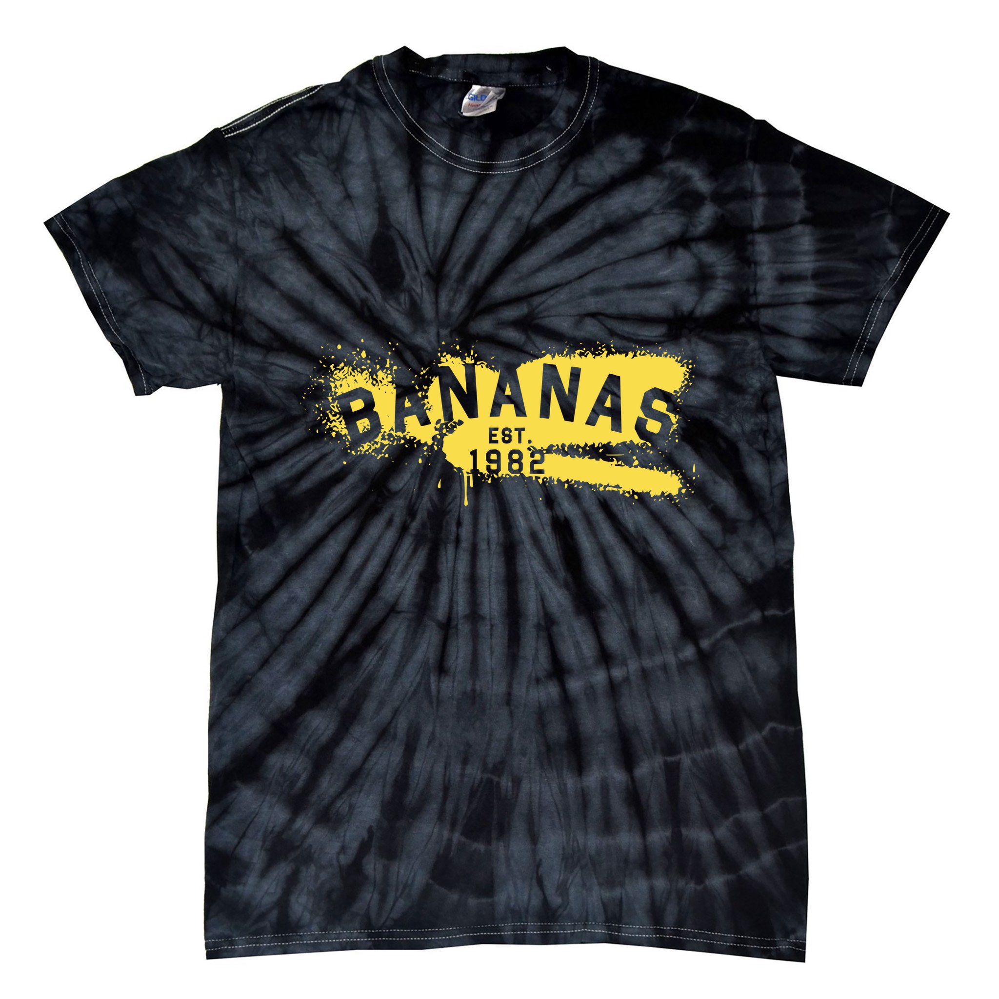 Johnny Bananas Bananas Est 1982 Graffiti Tie-Dye T-Shirt