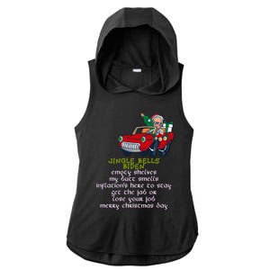 Jingle Bell Biden Xmas Santa Trump Ugly Christmas Sweater Gift Ladies PosiCharge Tri-Blend Wicking Draft Hoodie Tank