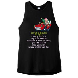 Jingle Bell Biden Xmas Santa Trump Ugly Christmas Sweater Gift Ladies PosiCharge Tri-Blend Wicking Tank