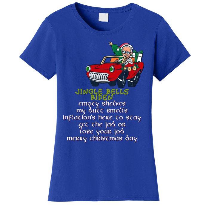 Jingle Bell Biden Xmas Santa Trump Ugly Christmas Sweater Gift Women's T-Shirt