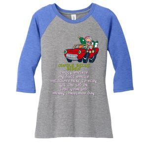 Jingle Bell Biden Xmas Santa Trump Ugly Christmas Sweater Gift Women's Tri-Blend 3/4-Sleeve Raglan Shirt