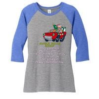 Jingle Bell Biden Xmas Santa Trump Ugly Christmas Sweater Gift Women's Tri-Blend 3/4-Sleeve Raglan Shirt