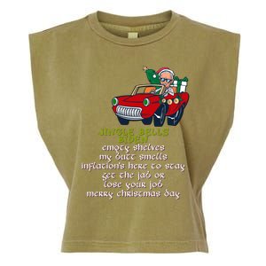 Jingle Bell Biden Xmas Santa Trump Ugly Christmas Sweater Gift Garment-Dyed Women's Muscle Tee