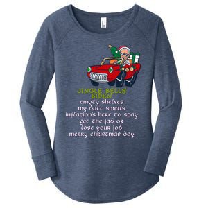 Jingle Bell Biden Xmas Santa Trump Ugly Christmas Sweater Gift Women's Perfect Tri Tunic Long Sleeve Shirt