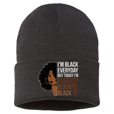 Juneteenth Blackity Black Woman African American History Sustainable Knit Beanie