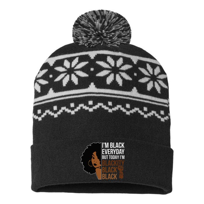 Juneteenth Blackity Black Woman African American History USA-Made Snowflake Beanie