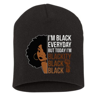 Juneteenth Blackity Black Woman African American History Short Acrylic Beanie