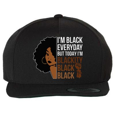 Juneteenth Blackity Black Woman African American History Wool Snapback Cap