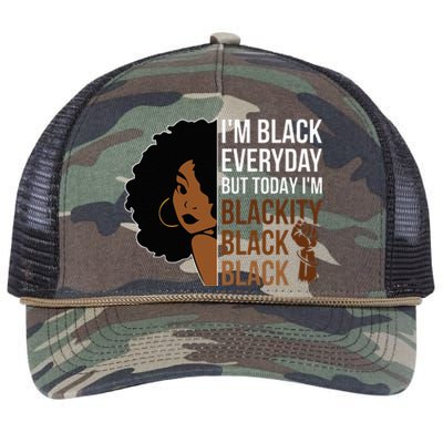 Juneteenth Blackity Black Woman African American History Retro Rope Trucker Hat Cap