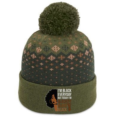 Juneteenth Blackity Black Woman African American History The Baniff Cuffed Pom Beanie