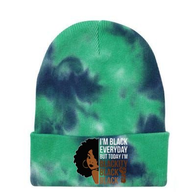 Juneteenth Blackity Black Woman African American History Tie Dye 12in Knit Beanie