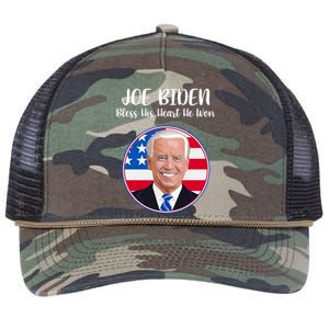 Joe Biden Bless His Heart He Won Retro Rope Trucker Hat Cap