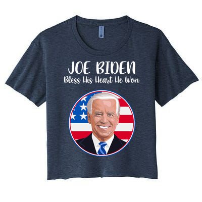 Joe Biden Bless His Heart He Won Women's Crop Top Tee