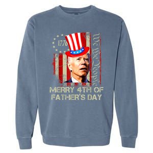 Joe Biden Confused Patriotic Merry Christmas For 4th Of July Gift Garment-Dyed Sweatshirt