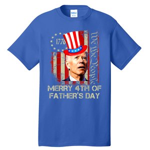 Joe Biden Confused Patriotic Merry Christmas For 4th Of July Gift Tall T-Shirt