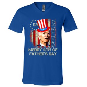 Joe Biden Confused Patriotic Merry Christmas For 4th Of July Gift V-Neck T-Shirt