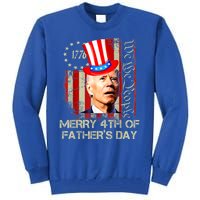 Joe Biden Confused Patriotic Merry Christmas For 4th Of July Gift Tall Sweatshirt