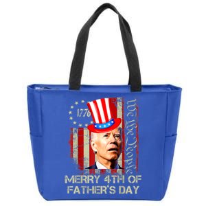 Joe Biden Confused Patriotic Merry Christmas For 4th Of July Gift Zip Tote Bag