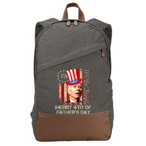 Joe Biden Confused Patriotic Merry Christmas For 4th Of July Gift Cotton Canvas Backpack