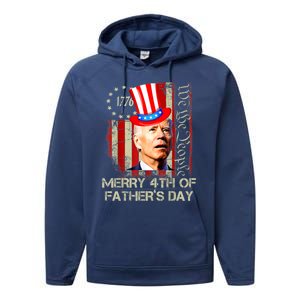 Joe Biden Confused Patriotic Merry Christmas For 4th Of July Gift Performance Fleece Hoodie