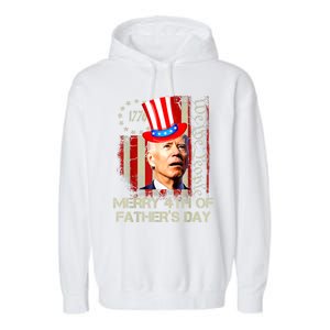 Joe Biden Confused Patriotic Merry Christmas For 4th Of July Gift Garment-Dyed Fleece Hoodie