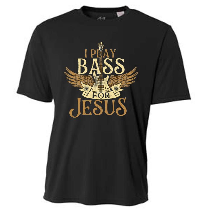 Jesus Bassist Christian Bass Player Bass Guitar Cooling Performance Crew T-Shirt