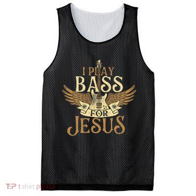 Jesus Bassist Christian Bass Player Bass Guitar Mesh Reversible Basketball Jersey Tank