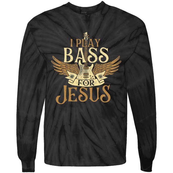 Jesus Bassist Christian Bass Player Bass Guitar Tie-Dye Long Sleeve Shirt