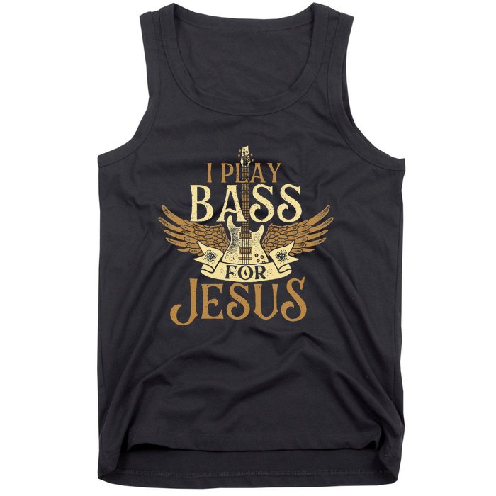 Jesus Bassist Christian Bass Player Bass Guitar Tank Top