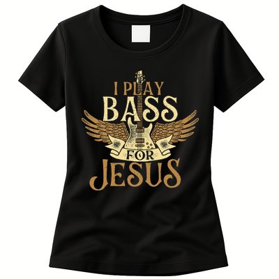 Jesus Bassist Christian Bass Player Bass Guitar Womens T-Shirt