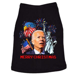 Joe Biden Confused Patriotic Merry Christmas For 4th Of July Doggie Tank