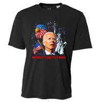 Joe Biden Confused Patriotic Merry Christmas For 4th Of July Cooling Performance Crew T-Shirt