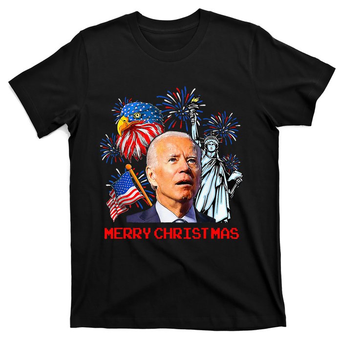 Joe Biden Confused Patriotic Merry Christmas For 4th Of July T-Shirt