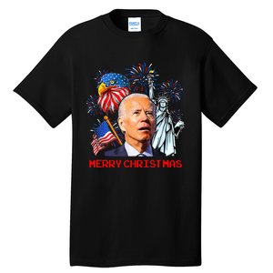 Joe Biden Confused Patriotic Merry Christmas For 4th Of July Tall T-Shirt