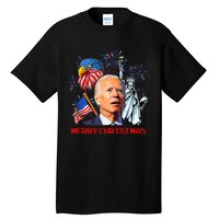 Joe Biden Confused Patriotic Merry Christmas For 4th Of July Tall T-Shirt