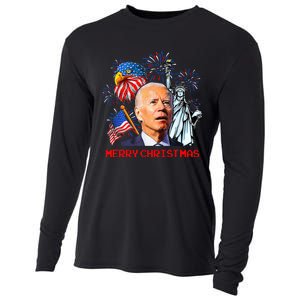 Joe Biden Confused Patriotic Merry Christmas For 4th Of July Cooling Performance Long Sleeve Crew