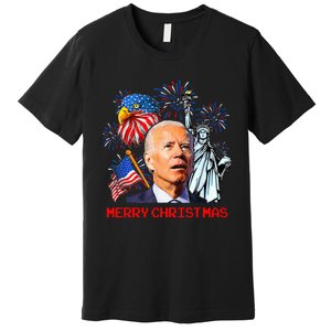 Joe Biden Confused Patriotic Merry Christmas For 4th Of July Premium T-Shirt