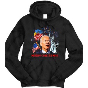 Joe Biden Confused Patriotic Merry Christmas For 4th Of July Tie Dye Hoodie