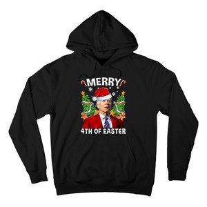 Joe Biden Christmas Santa Hat Merry 4th Of Easter Ugly Christmas Sweater Hoodie