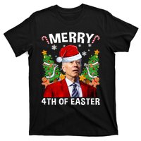 Joe Biden Christmas Santa Hat Merry 4th Of Easter Ugly Christmas Sweater T-Shirt