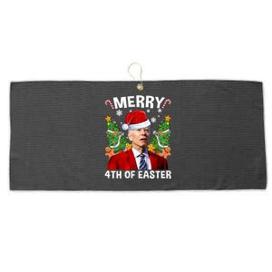 Joe Biden Christmas Santa Hat Merry 4th Of Easter Ugly Christmas Sweater Large Microfiber Waffle Golf Towel